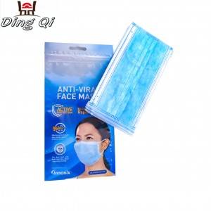 Wholesale disposable foil medical anti-viral face mask bags with zipper
