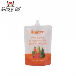 Custom printed 100ml 150ml 250ml stand up plastic  juice liquid storage bags with spout