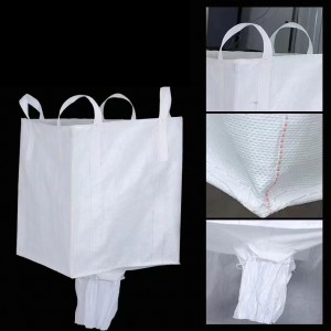 FIBC Jumbo Bag with 4 Loops, discharge spout on the Bottom