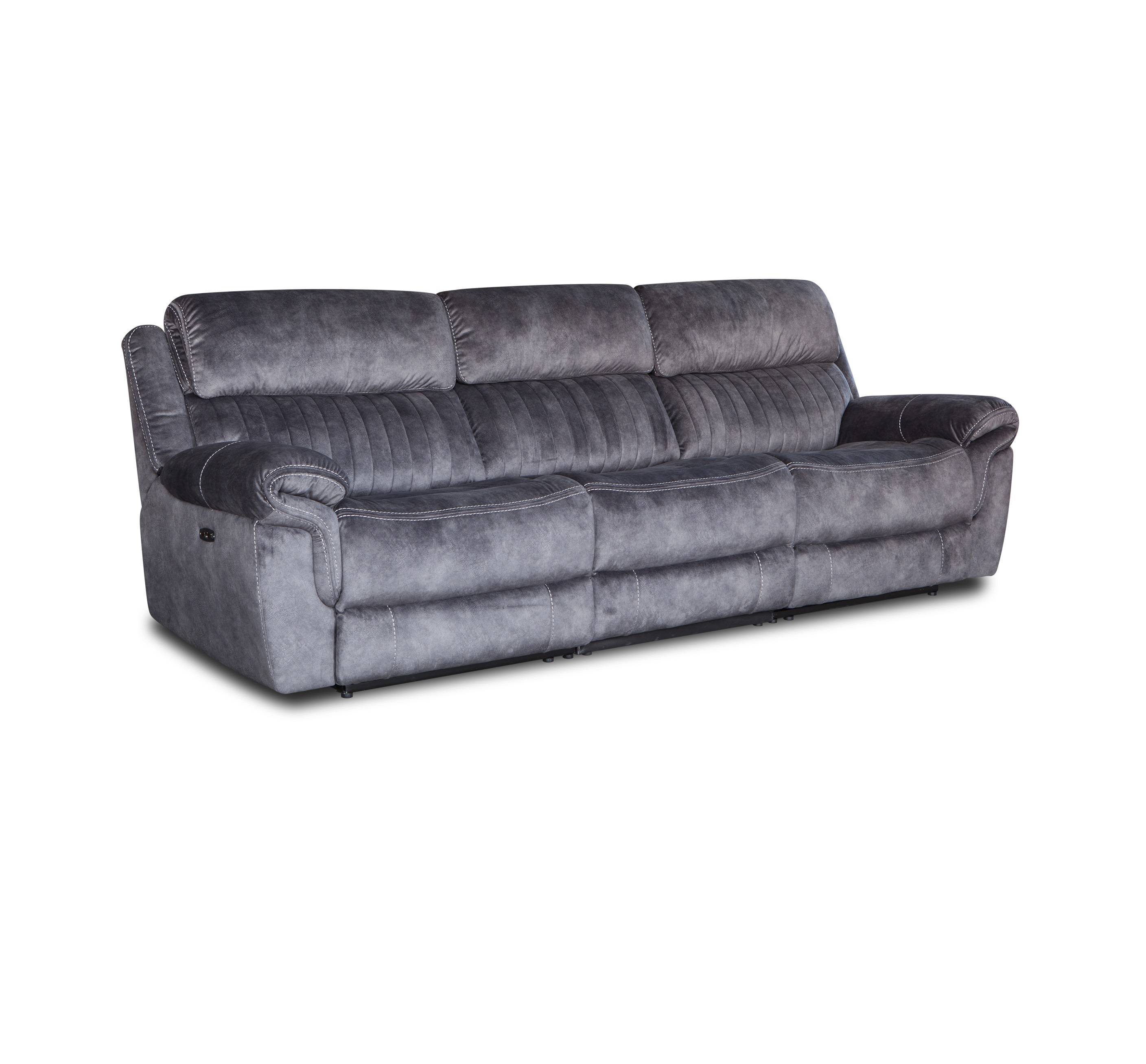 American modern design 3 seat soft recliner fabric sofa