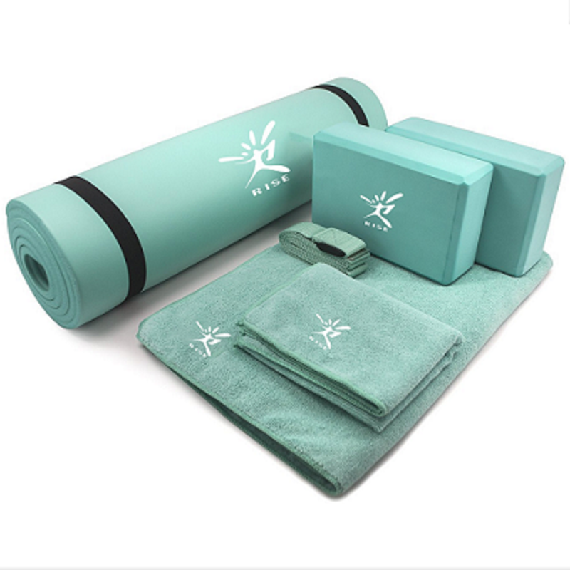 Wholesale factory direct ,quick delivery ,professional manufacturer Yoga set 6 in 1 including NBR yoga mat, block ,Towel and strap
