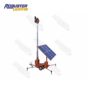 RPLT-4200 Metro Spec Solar Energy Hydraulic Mast Mobile Light Tower With 3 Years Warranty IP67 LED