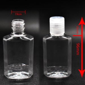 60ml PET clear plastic bottle sanitizer gel package with flip top