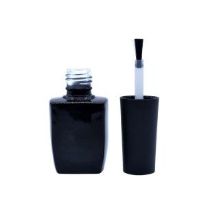 high quality 15ml shiny black coated glass bottle nail polish