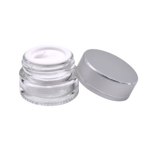 15g empty eyes cream glass jar with silver cap