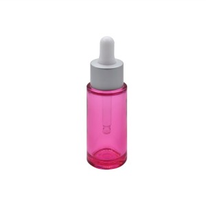 new arrival pink color PET serum bottle with dopper and pipette
