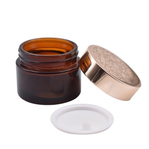 50g empty cosmetics packaging cream amber glass jar with gasket
