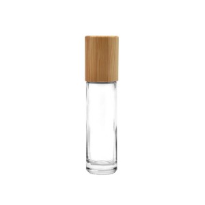New design bamboo cap roller on glass bottle