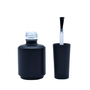 0.5oz matte black glass bottle nail polish bottle with cap and brush