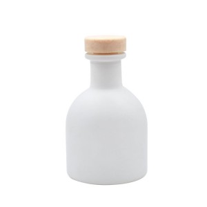 Crimp Top White Round Diffuser Bottle Glass