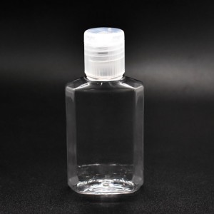 60ml PET clear plastic bottle sanitizer gel package with flip top