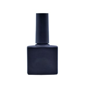 12ML flat square black coated nail polish bottles glass
