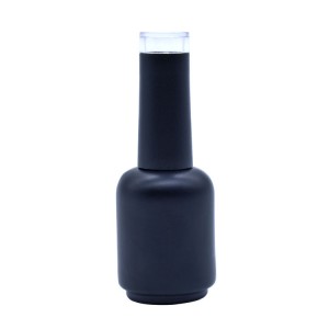 12ml matte black coated gel nail polish glass bottle