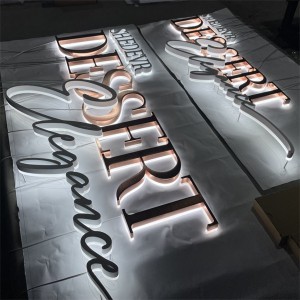 sign making company custom lighted signs for business 3d led backlit signs rose gold metal letters halo lit letters