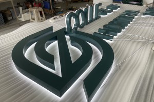 Custom metal backlit sign personalized halo lit signage letras led luminosas office logo for wall