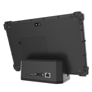 Military MIL-STD-810 10.1 inches Rugged Tablet latest intel CPU with serial RS232, RJ45 and USB A 2.0 Windows 11 OS connected power supply without battery i107J.