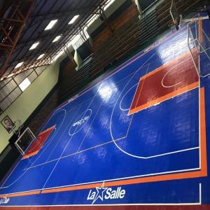 Flat surface solid color modular futsal court basketball court