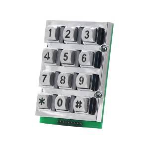 3*4 12 keys zinc alloy Backlit USB Industrial  Metal Keypad-B665