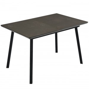Glass with glaze, Grey Extension Dining Table TD-2055