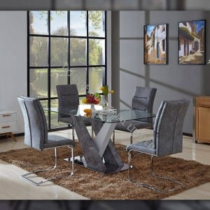 TD-1772 Tempered glass hot selling dining table MDF frame