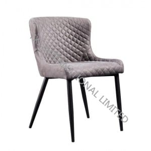 TC-1837 Fabric Dining Chair With Black Powder Coating Legs