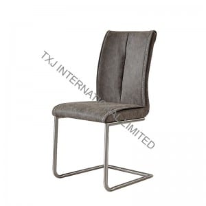 TC-1735 Vintage PU Dining Chair With Chromed Frame