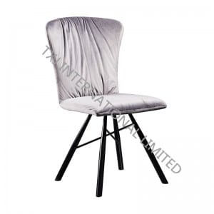 TC-1852 Velvet Dining Arm Chair With Black Frame