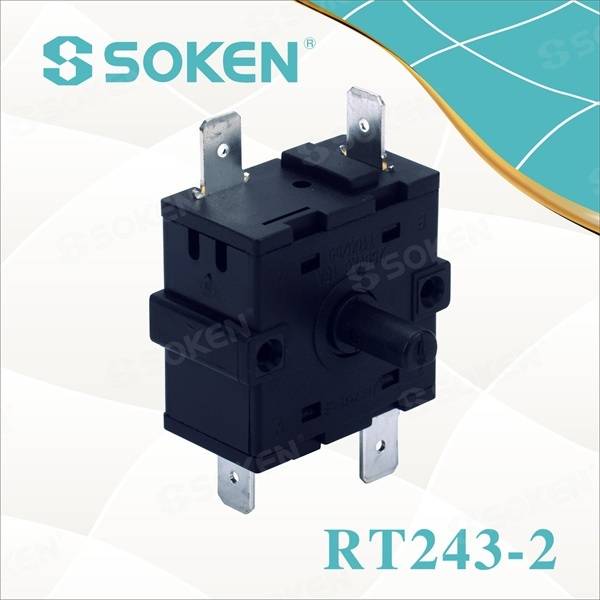 5 padėčių sukamasis jungiklis su 16A 250V (RT243-2)