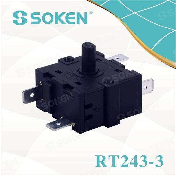 5 padėčių sukamasis jungiklis su 16A 250V (RT243-3)