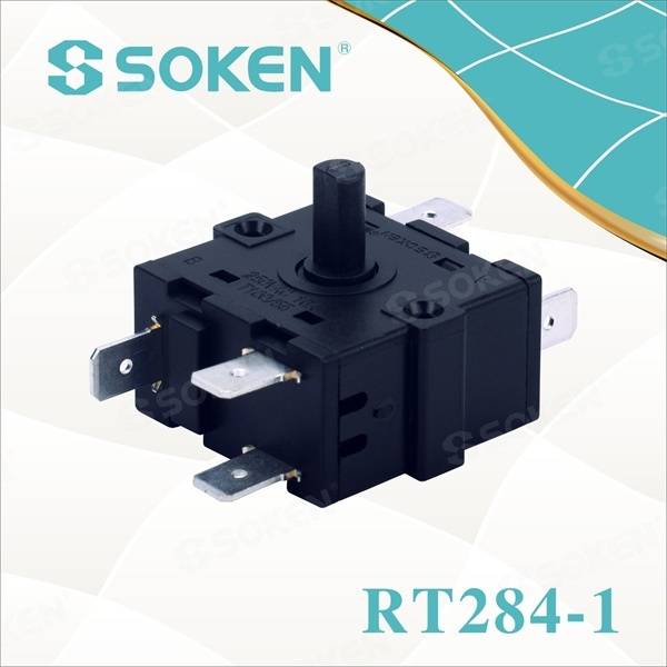 8 Position Rotary Switch miaraka amin'ny 360 Degree Rotating (RT284-1)