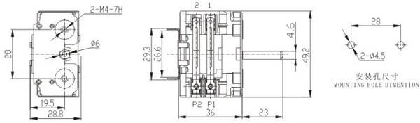 2 ස්ථාන Rotary Switch T150 TUV සඳහා යතුරු අවන් කොටස්