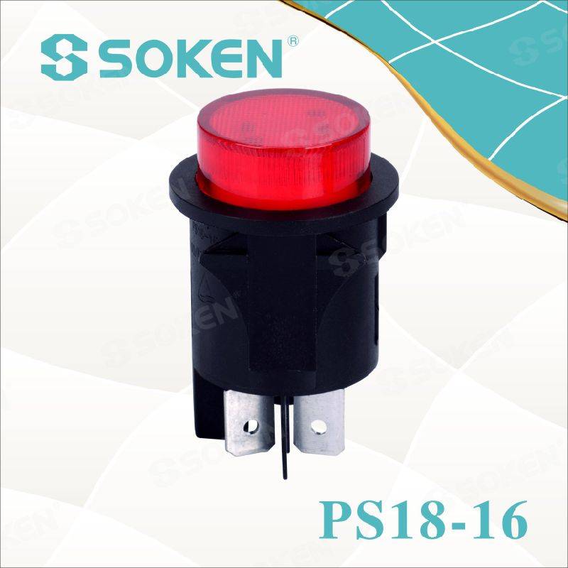 LED 1 Pole Push Button Switch in Red, Green, Orange