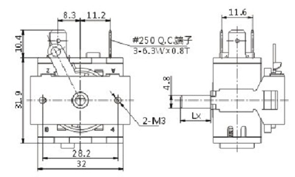 Soken Heater Elettriku Multi Pożizzjoni Swiċċ Rotatorju 16A 250V Rt243-3