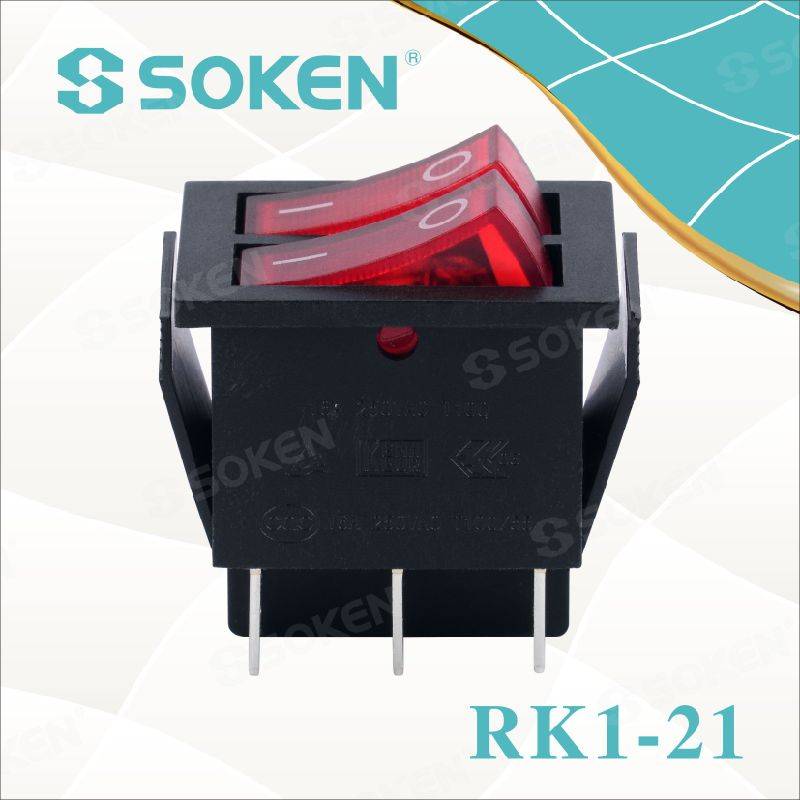 Soken Rk1-21 on off Illuminated Double Rocker Switch