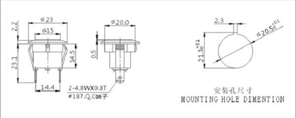 Soken Switch Miniature Rund Signal Indikatorlys