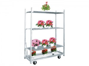 High quality China 4 Wheels Steel Garden Trolley Flower Tools Cart