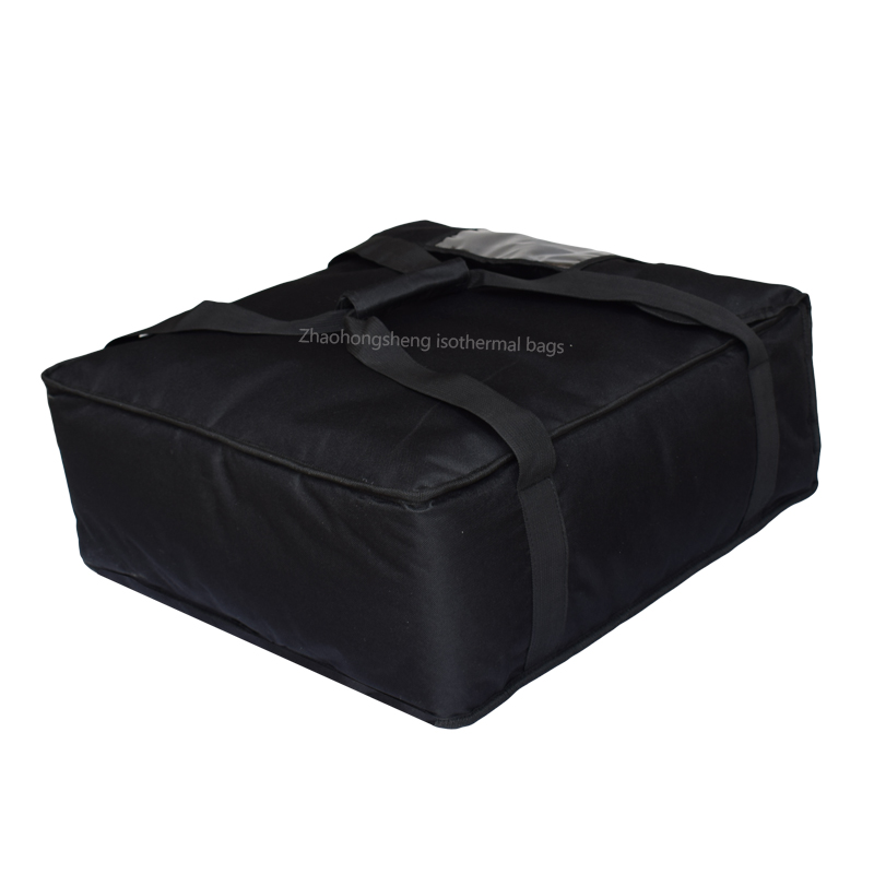 20" Black 1680D Portable Pizza Warmer Delivery Thermal Bags