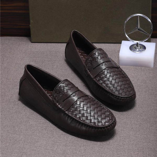 Custom Made Nappa Leather Shoes Coffee Braid Sheepskin Flat Casual Shoes