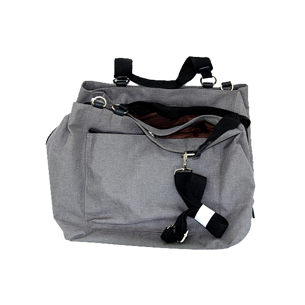 Grey nylon handbag