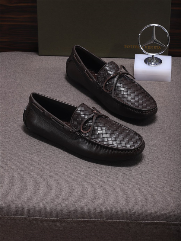 Custom Made Men Italian Dark Brown Nappa Shoes Coffee Braid Sheepskin Loafers