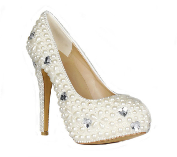 14cm High Heel White Sequin Crystal Women Luxury Shoes
