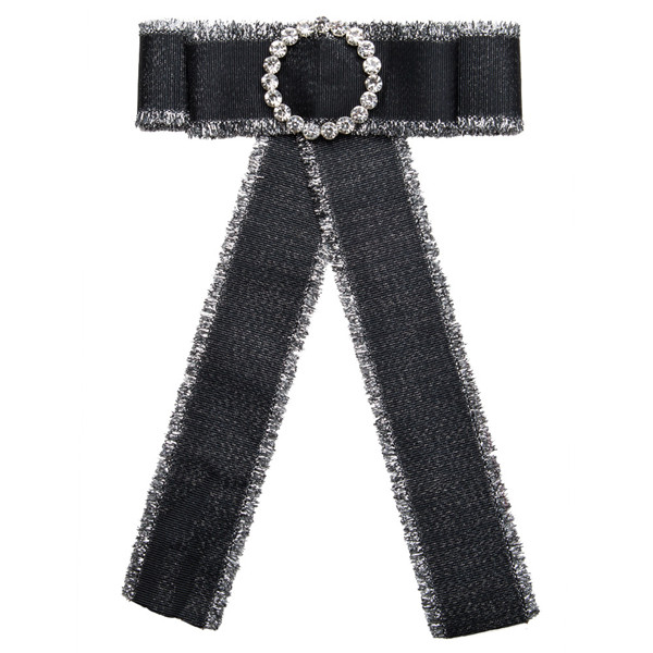 Nice Quality Black Bow Corsage Trendy Boutonniere Women Fashion Canvas Corsage Bohemian Necklace