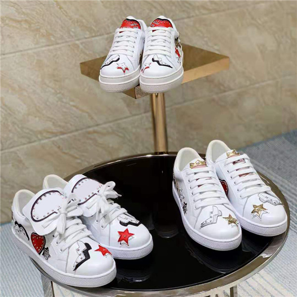 Wholesale White Sheepskin Ling Shoes Ladies Leather Trainers With Shoes Lace