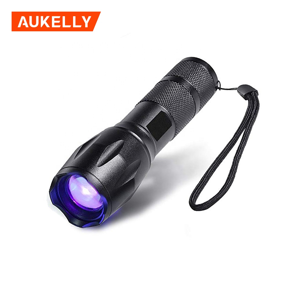 395nm Ultra Violets Ultraviolet Linterna Invisible Zoomable Torch  Aluminum Pet Stains Hunting Marker Checker 10W UV Flashlight