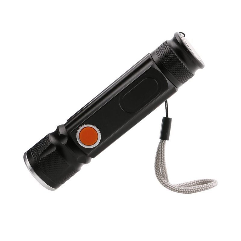 Aluminum alloy magnet USB rechargeable waterproof COB work light telescopic focusing T6 flashlight