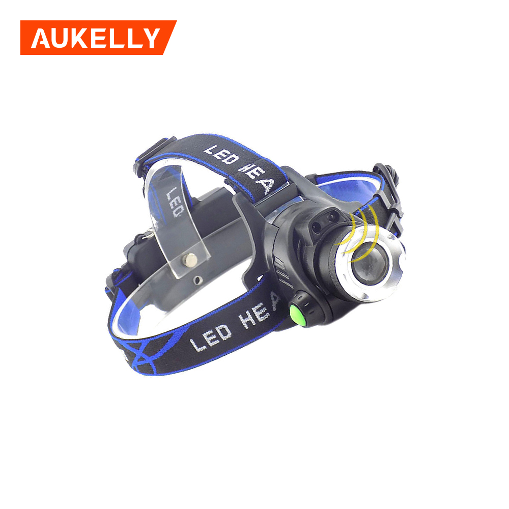 Aukelly Outdoor Waterproof Zoomable LED infrared sensor headlamp rechargeable sensor led headtorch sensor ultra bright headlamp