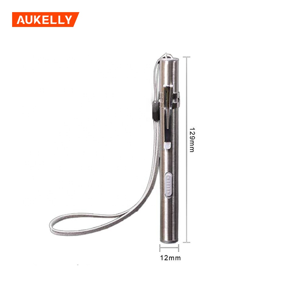 Mini Waterproof Aluminium Alloy LED Portable Battery Torch Keychain Energy-saving Medical Handy Pen Shape Pocket Flashlight