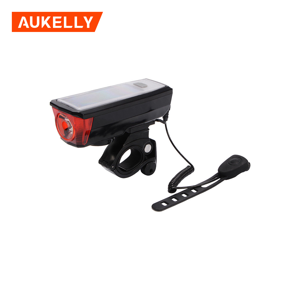 USB Rechargeable Solar Power Bike Light with Bicycle Horn 600 lm XM-L T6 LED Front Cycling Light Waterproof Headlight