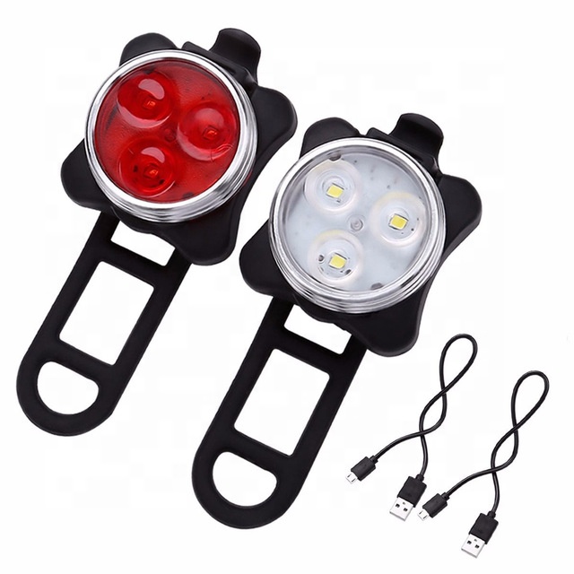USB Rechargeable Built-in Battery LED Bicycle Light Bike lamp Cycling Set Bright Front Headlight Rear Back Tail Lanterna 4 Modes