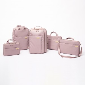 Casual fashion light business women backpack laptop bag toiletry bag set